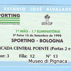1998 - biglietto Coppa Uefa Sporting Lisbona - Bologna FC
