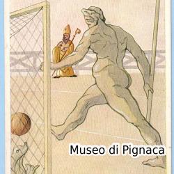 1915-20ca Cartolina serie MONUMENTI in CAMPO (Il Nettuno - il Goal)