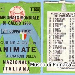 MONDADORI 1966 - Figurine Animate Nazionale Italiana VIII COPPA RIMET
