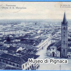 1930 vg - Forlì - Panorama con San Mercuriale e la Piazza dove è possibile vedere la zona cosidetta "Isola Castellini", zona in seguito oggetto di esproprio per costruire il Palazzo delel Poste.