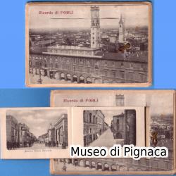 1910ca nv - Ricordo di Forlì - con finestrella contenente 12 vedute fotografiche della città di Forlì (spessore 3mm circa)