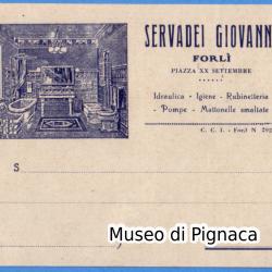 1930 vg (dentro busta) - Forlì Servadei Giovanni (Idraulica Igiene Rubinetteria Pompe Mattonelle smaltate)