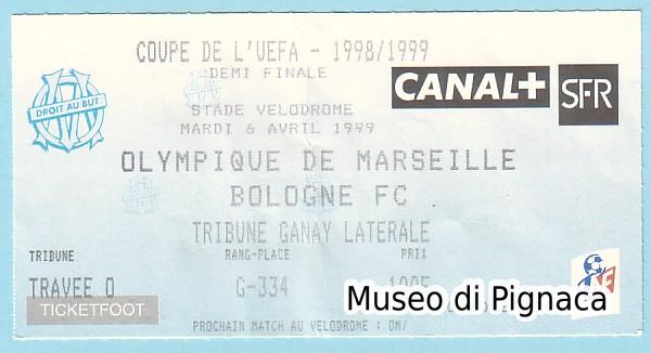 Biglietto 1999 - Olympique de Marseille - Bologne FC