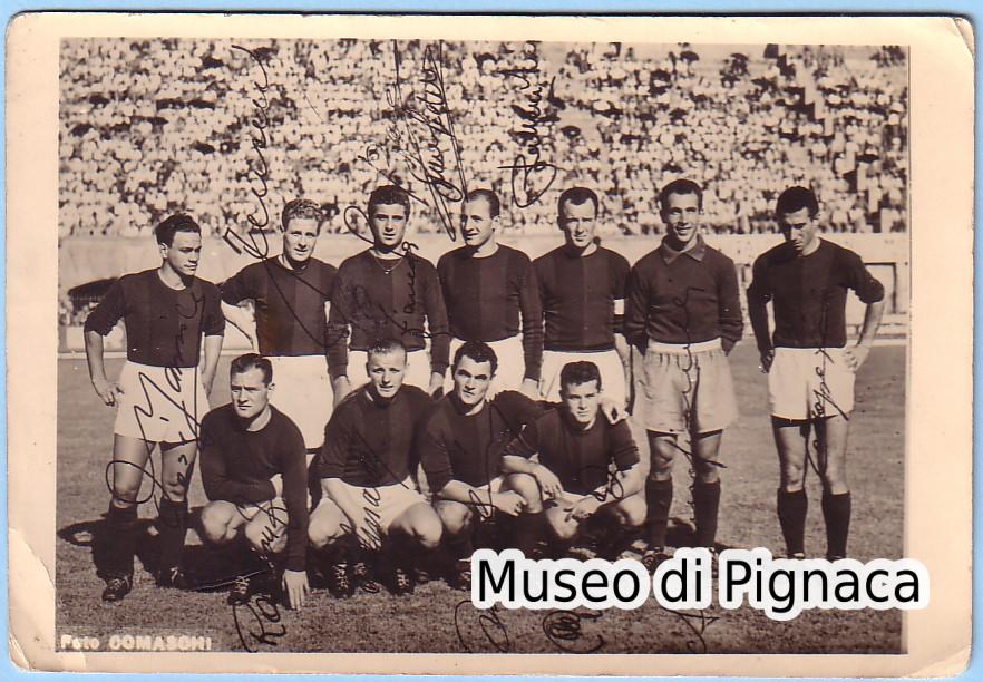 1952-53 (14 settembre) - Formazione schierata Bologna-Pro Patria 4 a 1