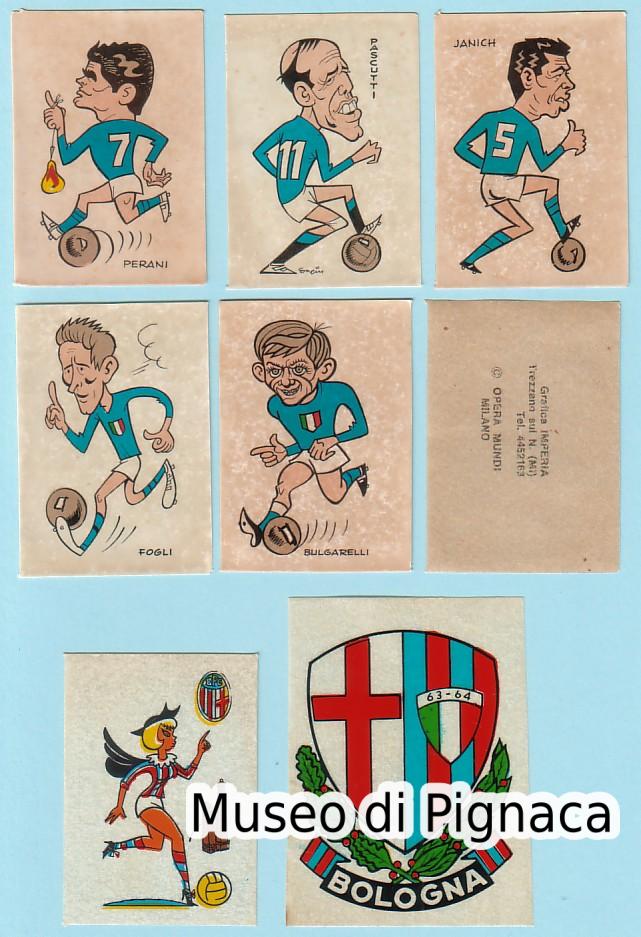 Editrice IMPERIA 1966 adesivi e caricature Bologna FC