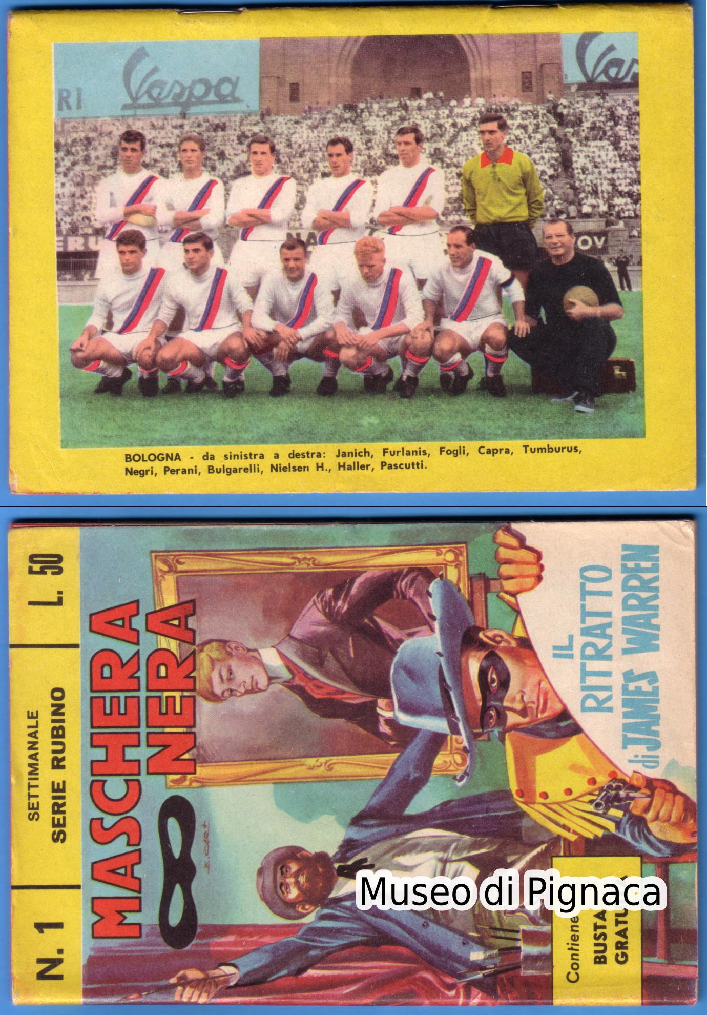 1964 9 maggio - fumetto Maschera Nera edizioni Corno (foto Bologna FC)