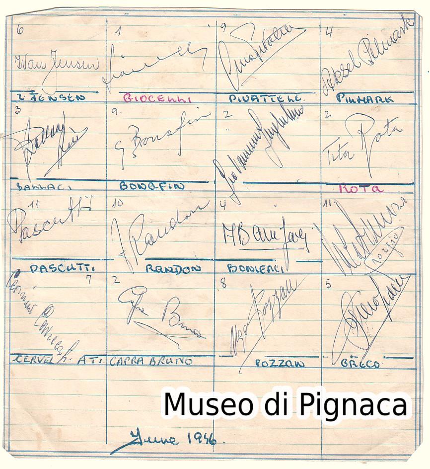 Bologna FC 1956-57 autografi calciatori