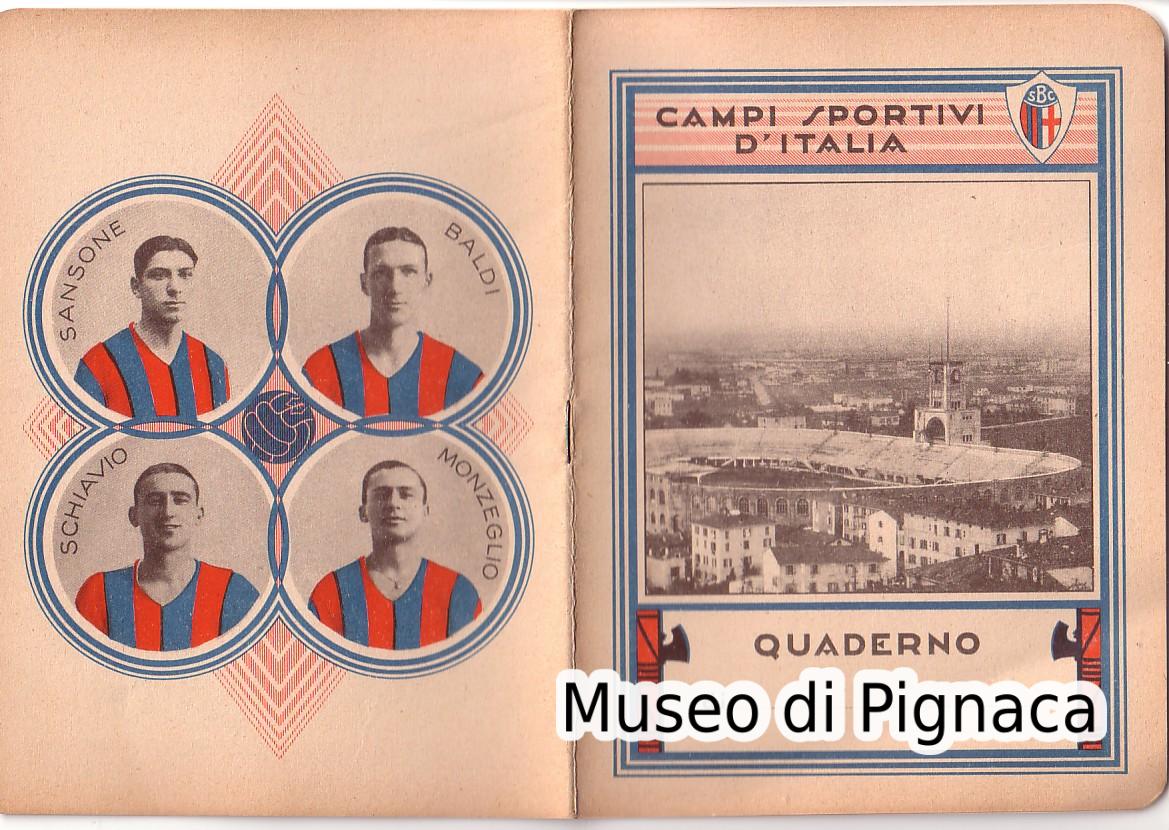 Quaderno primi anni '30 - Bologna Sezione Calcio