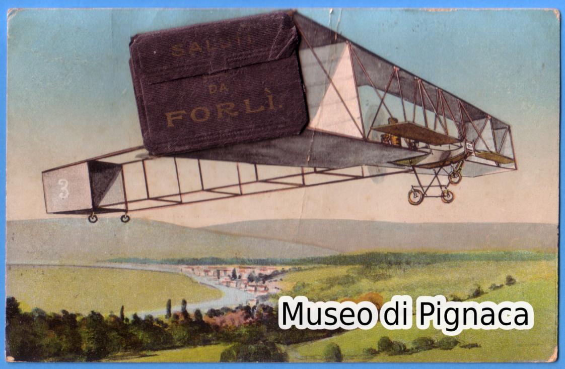1911 vg - cartolina aereo valigetta di Forlì