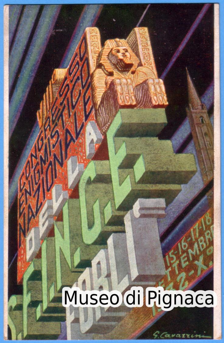 1932 vg - VIII° Congresso Enigmistico Nazionale della SFINGE FORLI' (illustratore G Cavazzini)