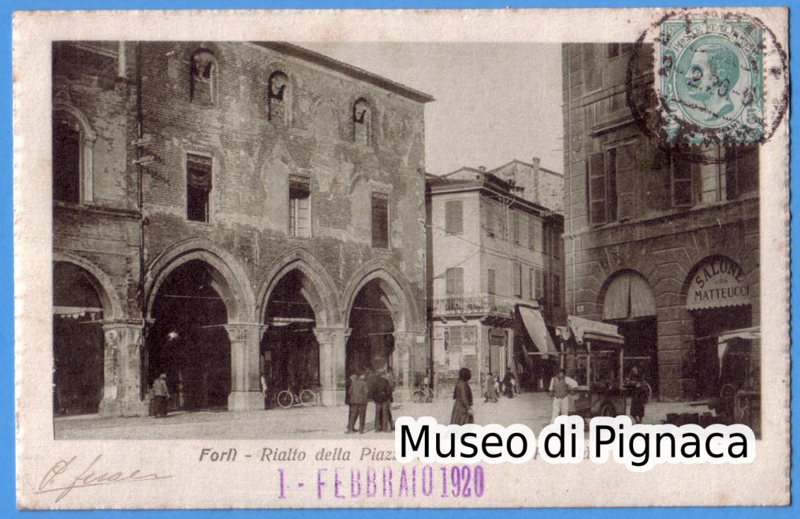 1920 vg - Forlì - Rialto della Piazza e Palazzo del Podestà