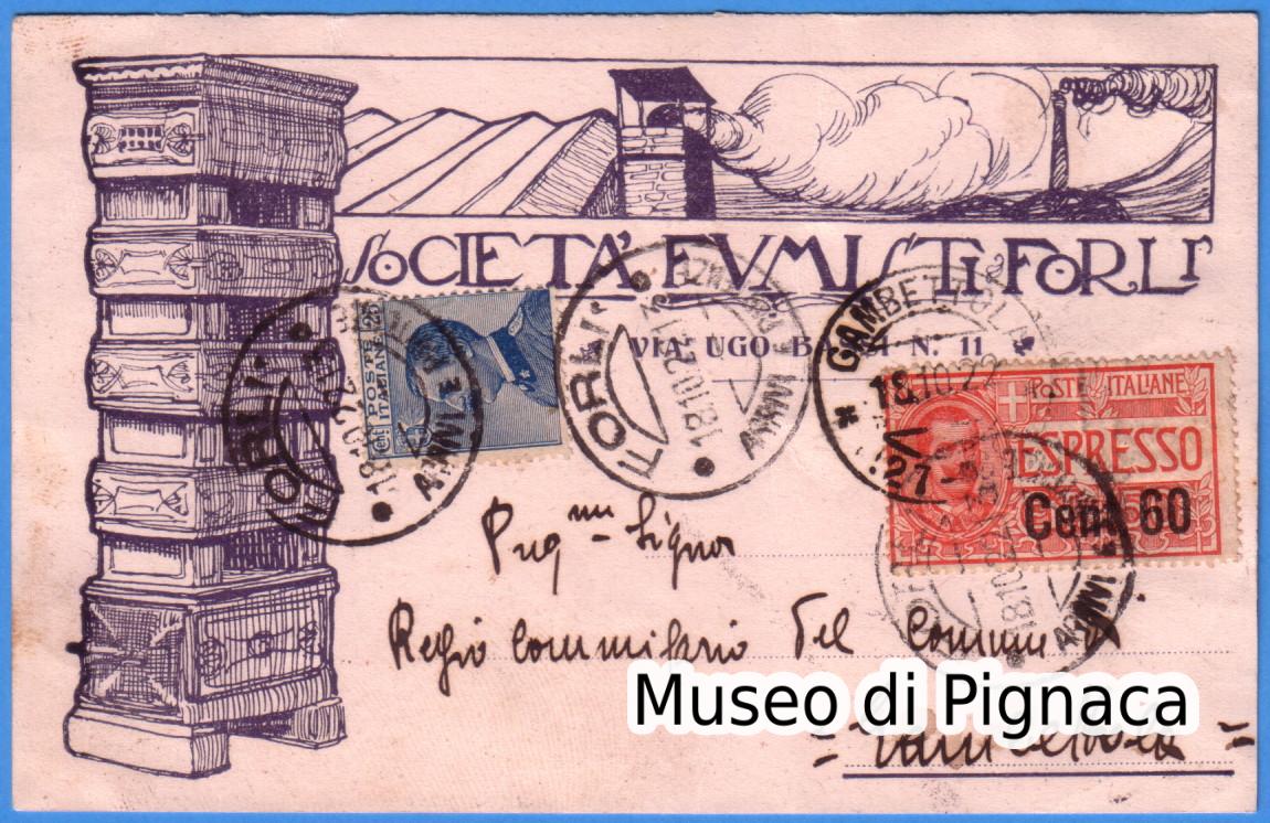 1922 vg - Società FUMISTI Forlì - Via Ugo Bassi