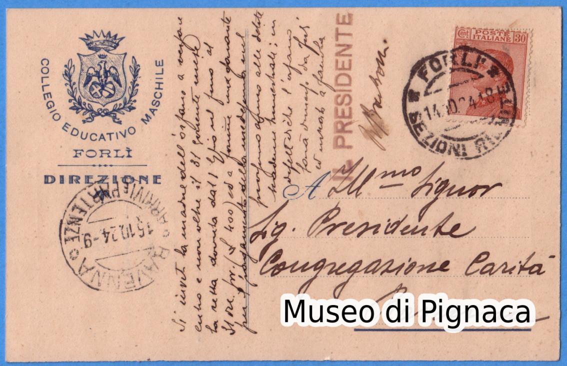1924 vg - Forlì - Collegio Educativo Maschile