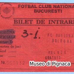 1998 - biglietto torneo Intertoto FC National Bucuresti - Bologna FC