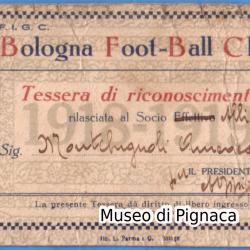 1918/19 Bologna Foot-Ball Club - Tessera di riconoscimento (libero ingresso al campo sportivo)