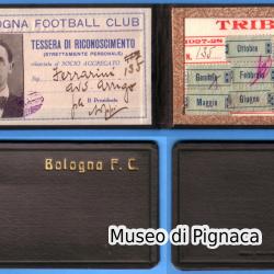 1927/28 Abbonamento Tribuna Stadio Littoriale Bologna FC - Tessera Riconoscimento Socio Aggregato