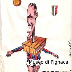 Ezio Pascutti - Dinamo - Caricatura acquerellata di Bertino - Bozzetto Originale