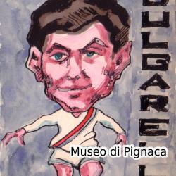 Giacomo Bulgarelli - così si gioca solo in paradiso - caricatura acquerellata di Bertino - Bozzetto Originale