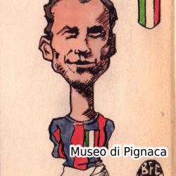 Bruno Capra - Caricatura acquerellata disegnata da Bertino - Bozzetto Originale