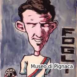 Romano Fogli - Caricatura acquerellata disegnata da Bertino - Bozzetto Originale