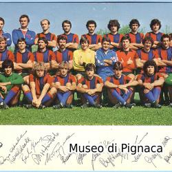 1979-80 Cartolina (Barile biglietti) con la rosa al completo Bologna FC