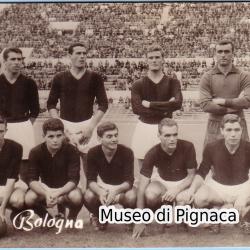 1960-61 Cartolina (Ediz SAF) formazione Bologna FC vs Lazio (a Roma)