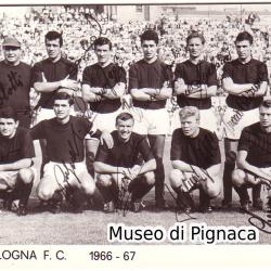 1966-67 foto-cartonata (fotoservizi Mottola) Bologna FC in maglia rossoblu