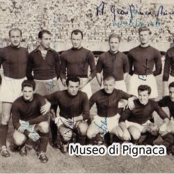 1954-55 Fotografia formazione schierata Bologna FC (autografi originali)