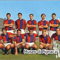 1967-68 cartolina Bologna FC (ICEA) - fotomontaggio Turra-Bulgarelli