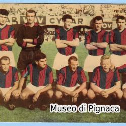 1962-63 Cartoncino (ed sconosciuto) formazione Bologna FC (partita del "Paradiso"
