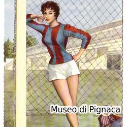 1949-50 Cartolina (Ed Saemec) Pin-Up e simbolo Bologna FC