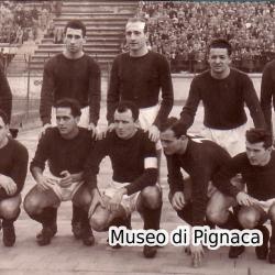 1952-53 (21 dicembre) - Formazione schierata a Roma vs la Lazio (Lazio Bologna 1 a 2)