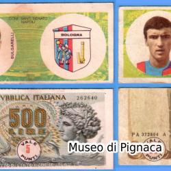 Renato Santi Confetture (Napoli) - 1974/75 figurine banconote Bulgarelli e Cresci (500 e 5000lire)