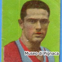 anni 30 (editore sconosciuto) - figurina sfondo verde Aldo Donati (Bologna FC)