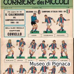Corriere dei Piccoli 1964-65 figurine da ritagliare Bologna FC