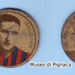 anni '20 - figurina metallica Angelo Schiavio - Bologna FC