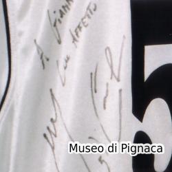 Emiliano Moretti - 2003-04 - Maglia argento Bologna FC (dettaglio dedica)