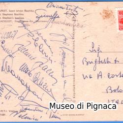 1968 Ferencvaros vs Bologna - Cartolina autografata da tutti i convocati per la trasferta