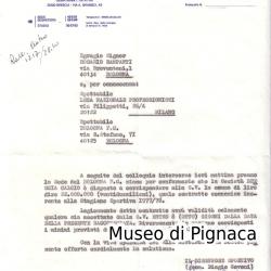 1977 Lettera del Brescia Calcio riguardante il trasferimento di un giocatore