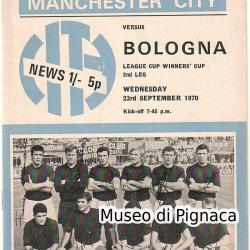 Programma partita Manchester City-Bologna FC 1970