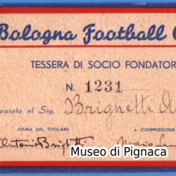 1945 Tessera di Socio Fondatore - Bologna FC