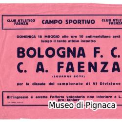 1924 - manifesto partita Bologna FC - Club  Atletico Faenza