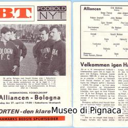 1965 (27 aprile) - Programma partita  Alliance - Bologna