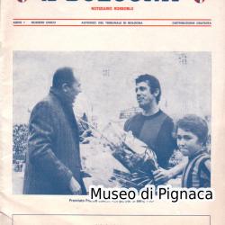 1971 (28 marzo) Fanzine Bologna FC vs AC Fiorentina (Franco Janich premiato per le 400 presenze dal Presidente Montanari)