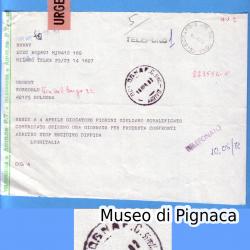 1982 telegramma Lega Calcio - comunicazione squalifica calciatore Giuliano Fiorini - timbro di arrivo Bologna FC
