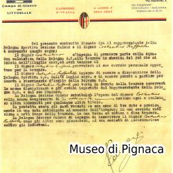 1929 Contratto di ingaggio trasferta sudamericana calciatore Costantino del Bari