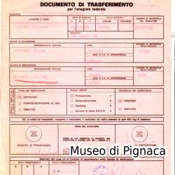 1980 Pratica di trasferimento calciatore Giuliano Fiorini al Piacenza