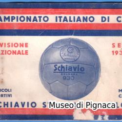 1934-35 Calendarietto campionato italiano di calcio - pubblicitario della ditta Schiavio Stoppani