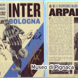 2012 (17 febbraio) - locandina partita Inter - Bologna con dedica al verso ad Arpàd Weisz