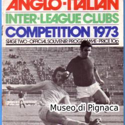 1973 programma torneo Anglo Italiano - In prima pagina Marino Perani contrastato da Nigel Cassidy dell'Oxford